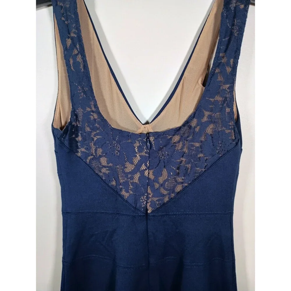 NWT Ali and Jay Navy Blue Lace Sleeveless Cutout Skater Flare Dress Size XS